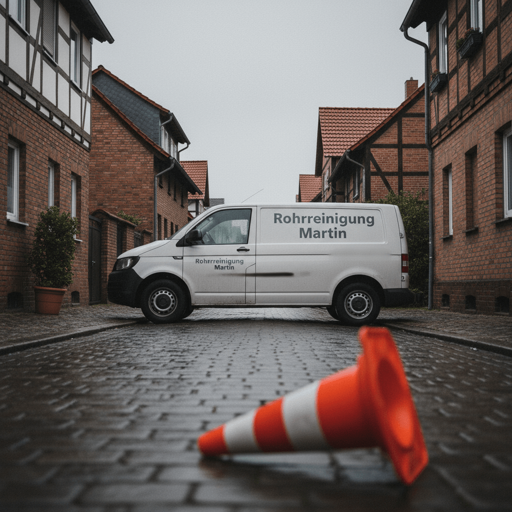 Servicefahrzeug in einer lokalen Wohngegend bereit zum Einsatz