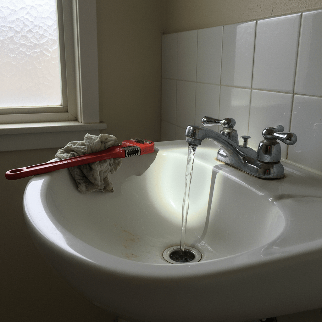 Sauberes Badezimmer nach erfolgreicher Wartung des Abflusses